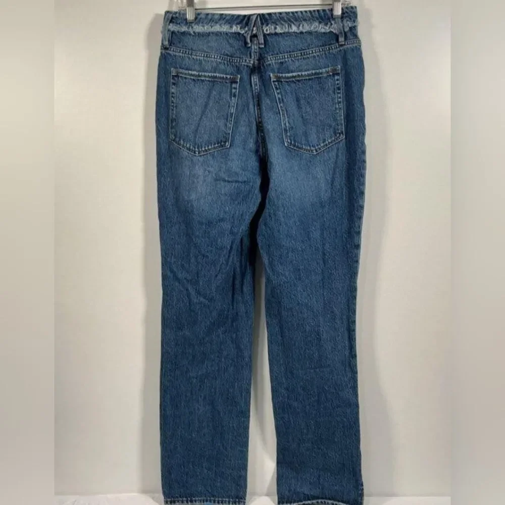 Good American Blue Straight Leg Jeans